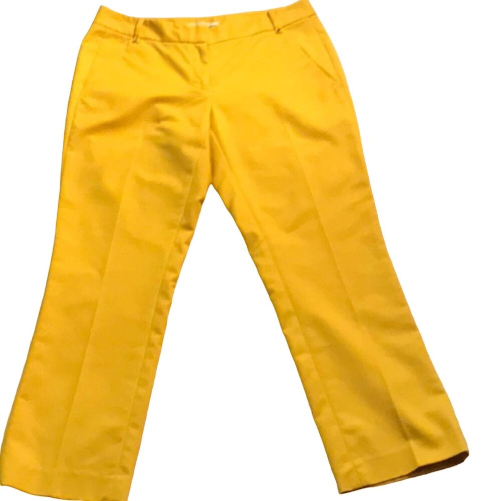 T Tahari Sunflower Straight Crop Trouser 2 NEW Preppy Rainbow Dopamine Classic